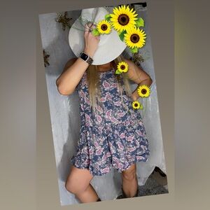 Mossimo Supply Co. Blue Ruffled Tiered Sundress